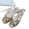 Fashion Fairy Camellia Fish Mouth Low Heel Sandals Hollow Open Toe Word with Sandals