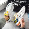 Spring new color matching sports shoes breathable mesh running shoes soft sole comfortable dad shoes