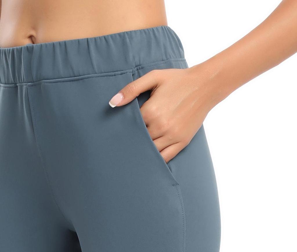 Damen Übergröße Lockere Straight-Leg Yogahose mit Kordelzugbund - Lässig, Elastisch, Neun-Punkte-Passform