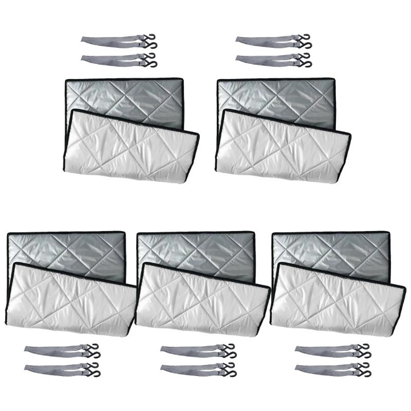 

Pack of 5 Thermal Bags for Food Transport Silver Polyester Designs Accessory for Delivery Drivers and Market Vendors