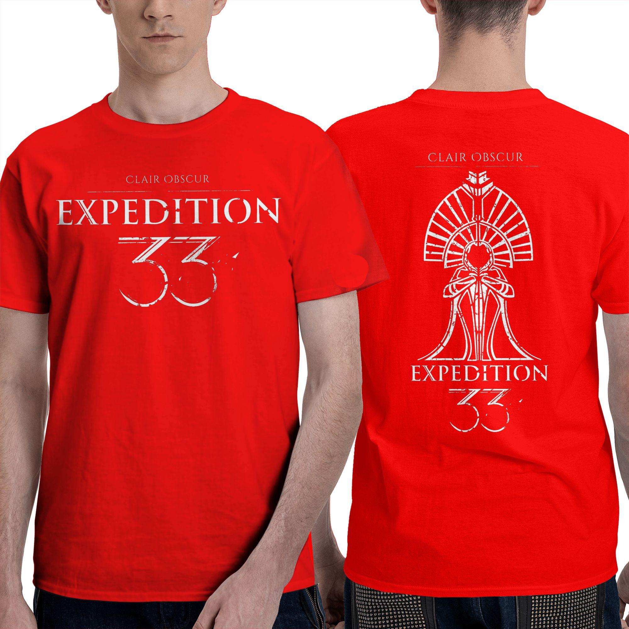 Винтажная футболка Clair Obscur Expedition 33 The Paintress Футболки Модная футболка для мужчин Летняя Y2K Веселые повседневные футболки с коротким рукавом S