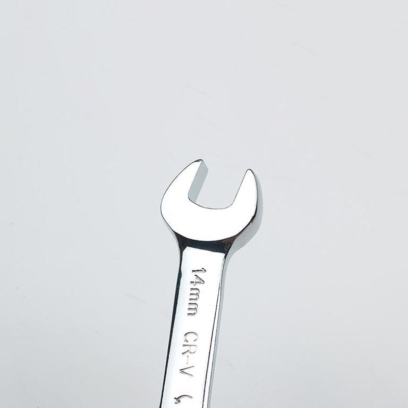 1Pc Metric Open End Wrench with Tight Spaces Gear Repair Hand Tools Steel Stubby Ratcheting Wrench Spanners 72-Tooth Car Repair