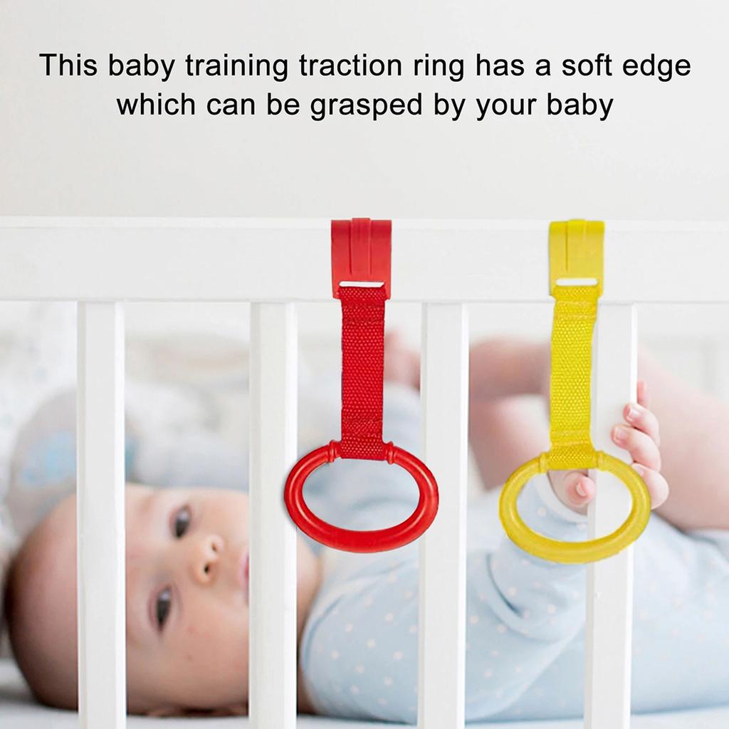 4/8Pcs Baby Hand Pull Rings Cribs Playpens Walking Training Rings Baby Stand Up Assistant Rings Security Bed Hanging Pendants