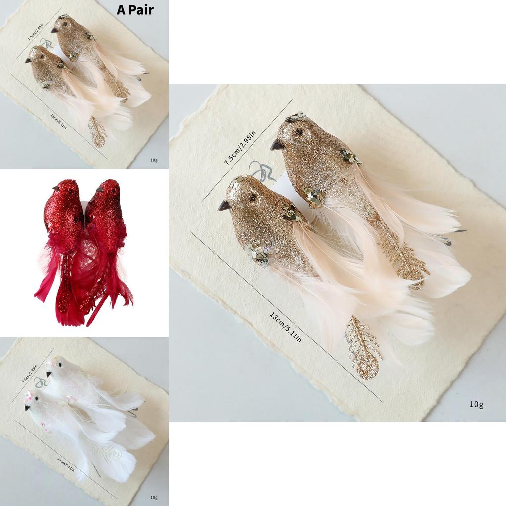 Christmas Tree Ornament Set With Foam Birds For Holiday Decorations And Seasonal Display