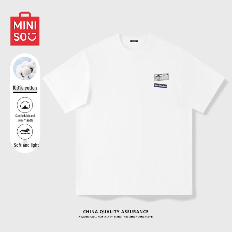 MINISO Men s Pure Cotton Loose Fit Short Sleeve T-Shirt 2XL