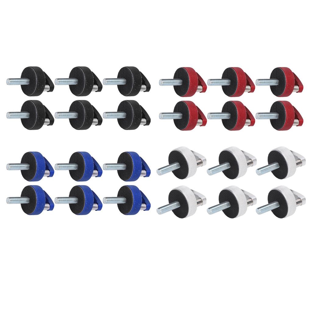 6PCS Hard Top Quick Removal Fastener Thumb Screw with D Rings Billet Aluminum for JK JLU JT