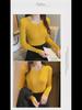 2023 Women's Slim Fit Round Neck Solid Color Long-Sleeve Autumn Sweater