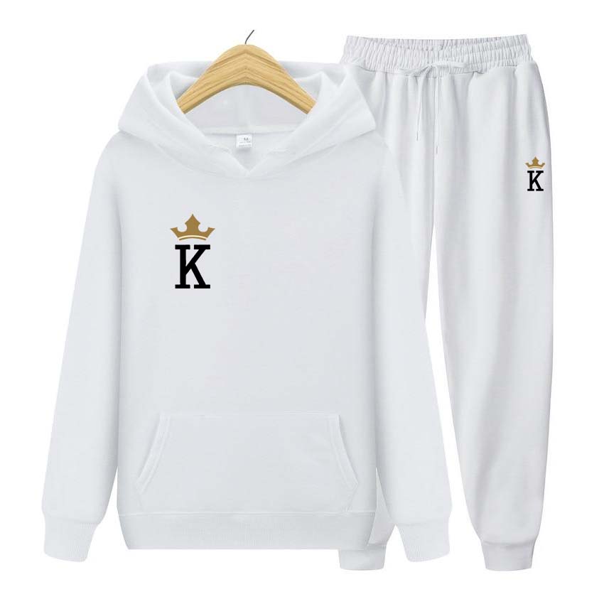 Tracksuit 2 Pieces Set Unisex Hoodies Fleece Sweatshirt+Pants Suit Hoodies Jogger Hoodies Set K Print Long Sleeve Hoodie Jogging