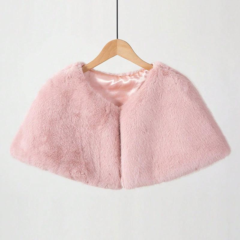 1Pc Polyester Fiber Wedding Dress Wedding Shawl Warm Scarf Dress Accessories Winter Long Hair Fur Shawl Cheongsam