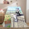 ReZero Chic 2D Print Flannel Blanket, Cartoon Character Decor for Bed, Warm Sofa Travel Nap Blanket_LIAN