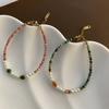 Handmade Titanium Steel Shell & Pearl Beaded Necklace and Choker Bracelet Set