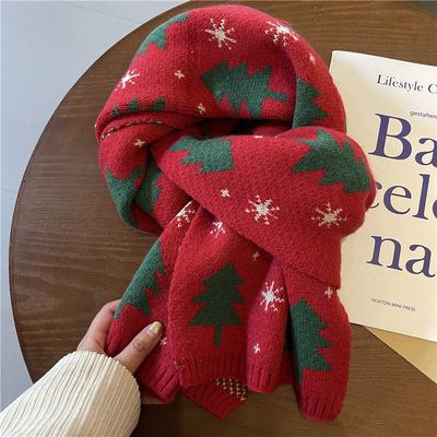 2026 Christmas Tree Scarf Warm Shawl Christmas Scarf Student Couple Christmas Gift  Winter Warm Neck Protection Scarf