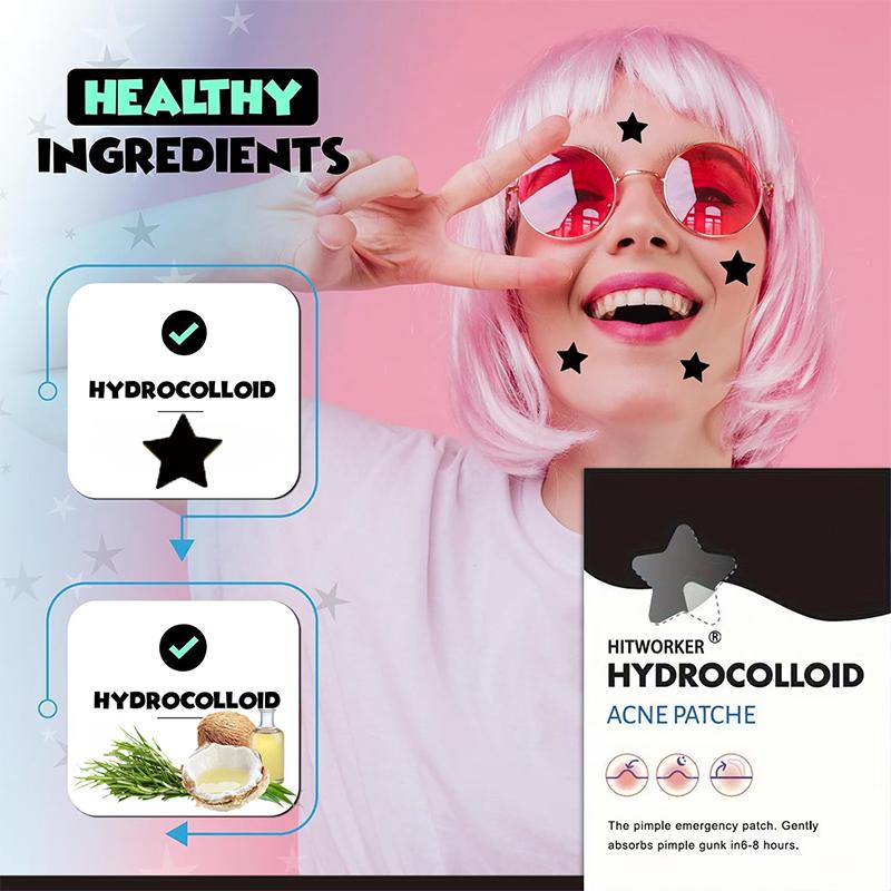 200/400Pcs Black Star Shaped Acne Patch Alcohol Free Non Irritating Breathable Absorption Acne Patch Fashion Ultrathin