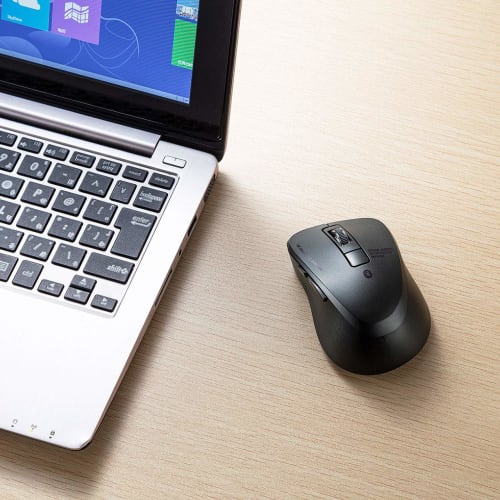 Sanwa Supply Bluetooth 5.0 Mouse Quiet Blue LED 5 Buttons 2400dpi (3 Level Switching) Small Black MA-BTBL155BK