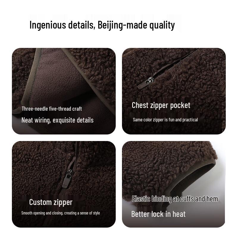 Men's Lamb Wool Lined Loose Jacket