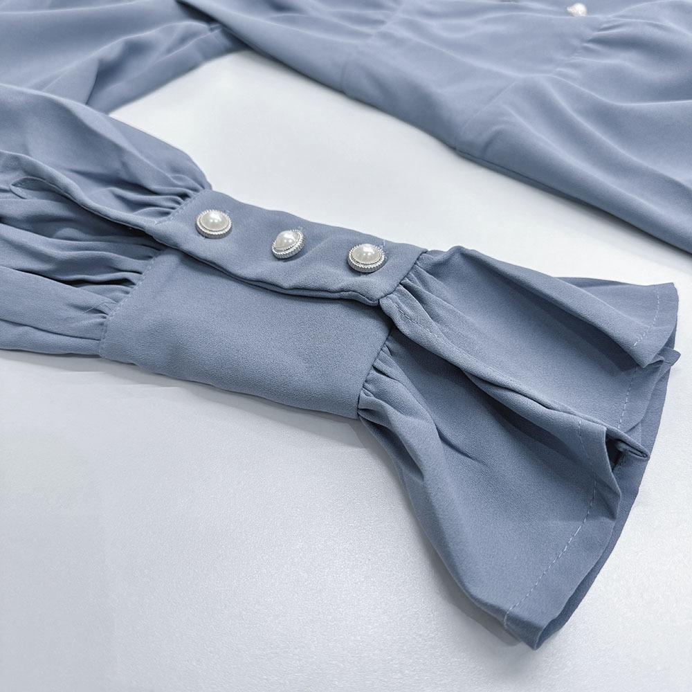 Fashionable Design V-Neck Slim Fit Women's French Chiffon A-Line Dress Cross-Border Women's Spring Summer Hot-Selling Skirt