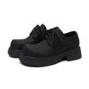Big head leather shoes heightened derby shoes new retro high street handsome platform ins leather shoes