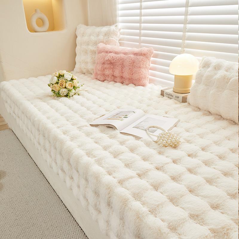 Premium Winter Plush Bay Window Cushion Thick Fluffy Mat for Tatami Balcony Home Decor Comfortable Soft Cover