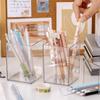 Transparent Pencil Storage Box Simple Stationery Organizer Large Capacity Desk Pen Holder  Desktop
