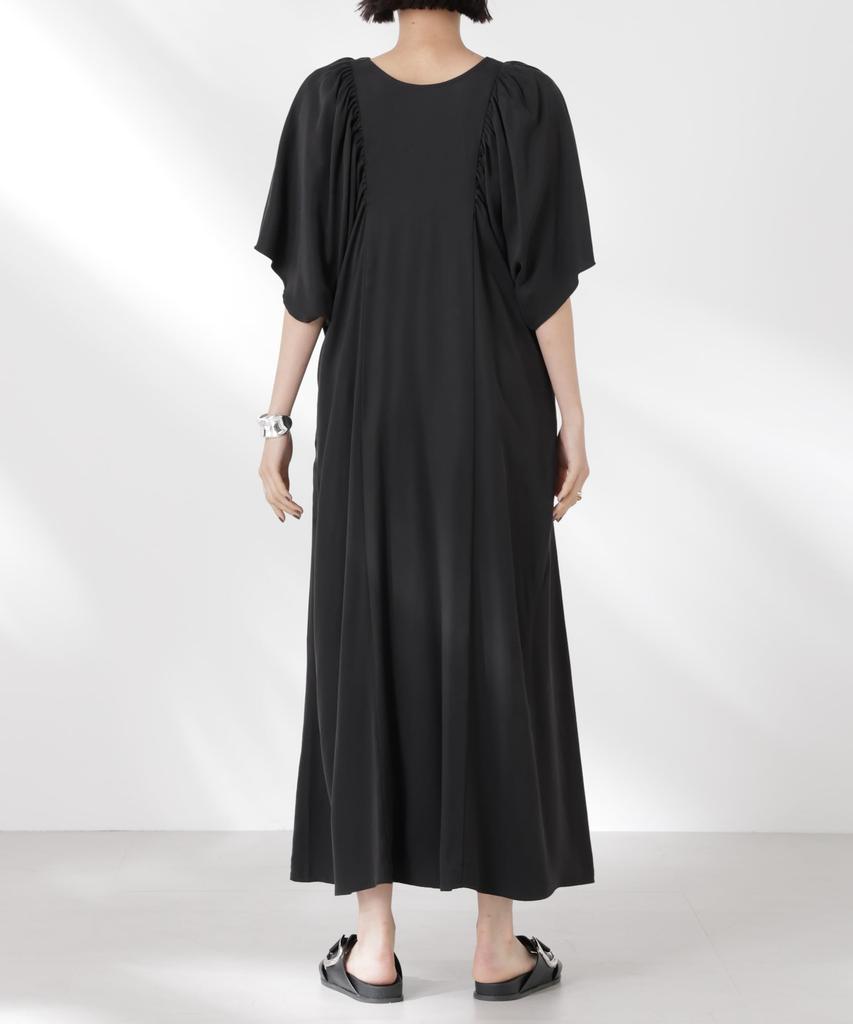 Nano Universe Front and Back Volume Gathered F Women's Two-Way Dress, 011, Sumikuro, 673-5119333