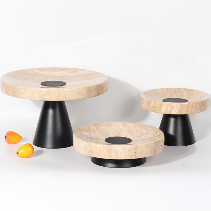 Abay Yellow Travertine Style Round Fruit Plate