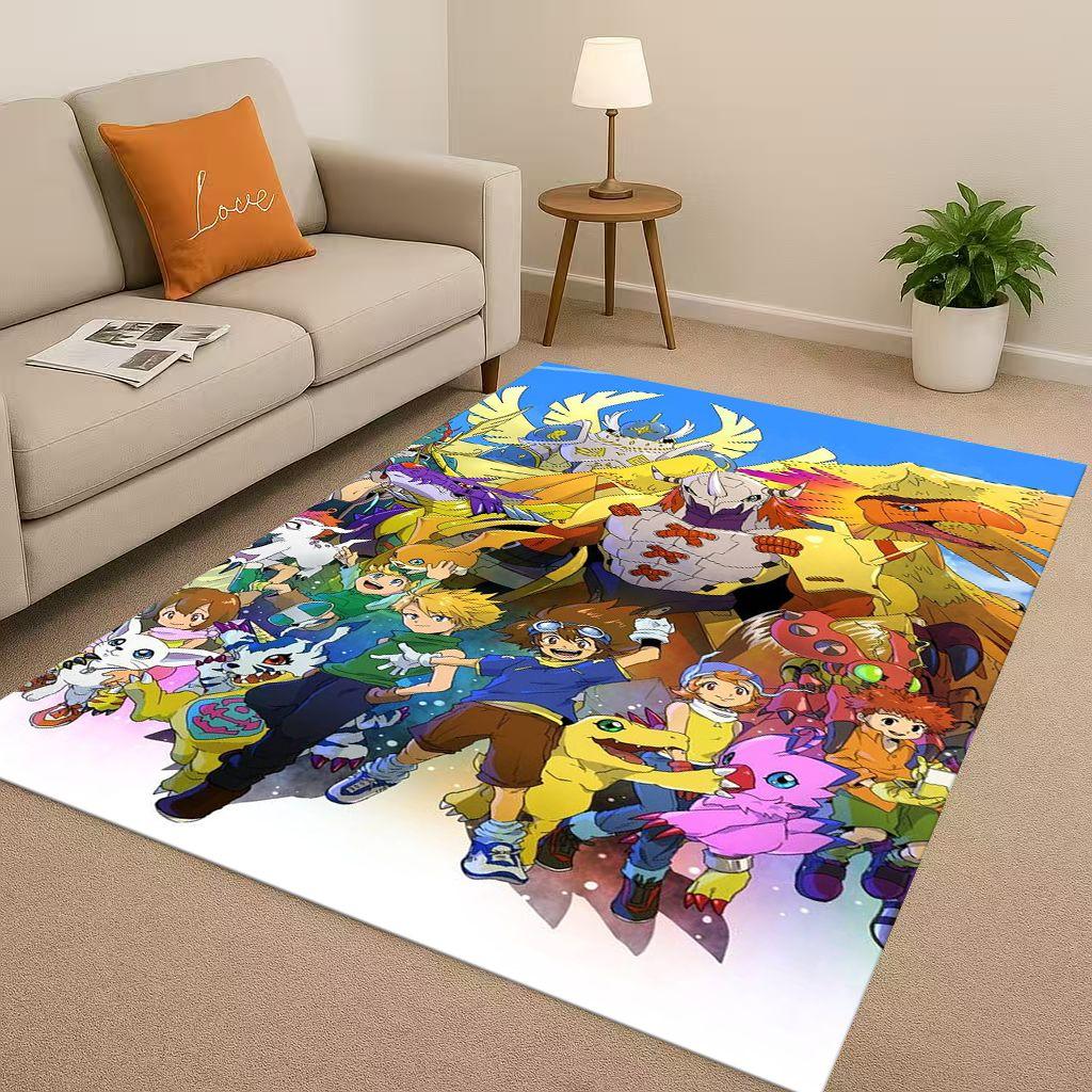 3D Cartoon Digimon Adventure Angemon Living Room Non Slip Area Rug Soft Carpet for Bedroom Sofa,Easy Clean Home Doormat Playmat