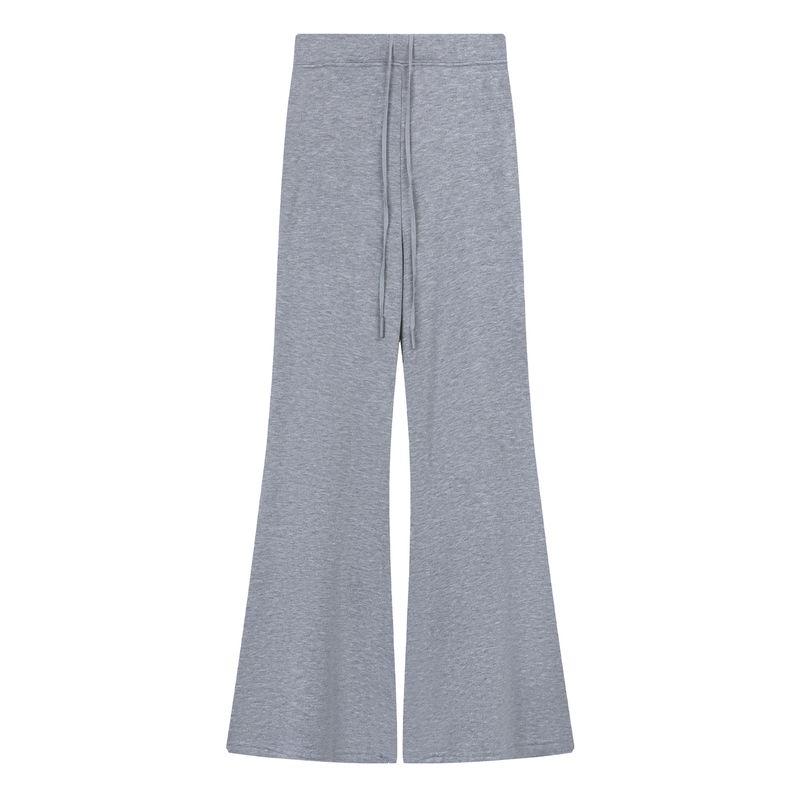 Gray Idle Style Loose Drawstring Loose Pants Casual Pants Women's Autumn High Waist Slim Looking Drape Mop Straight-Leg Trousers
