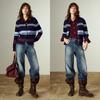 Chuyu Damen Gestreifter Weicher Strickpullover
