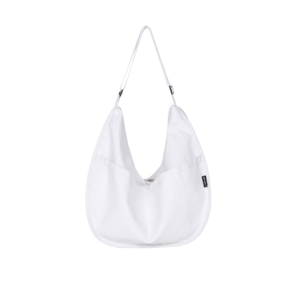 Faionable Canvas Women's Dumpling Bag Solid Color Large Capacity Crossbody Bags Shoulder Bag for Travel and Commuting
