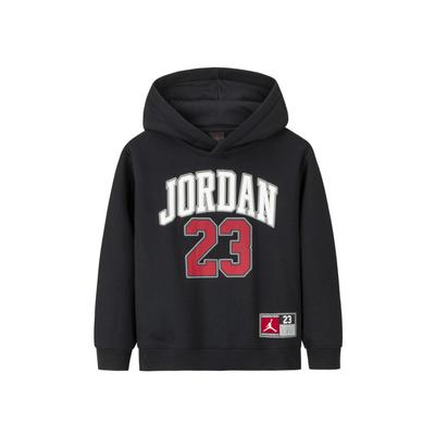 Jordan Sudadera cómoda con capucha y estampado digital de manga larga para niños Sudadera infantil Negro JD2342098GS-002