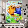 Wall Hanging Tapestry With Custom Name & Text, Adventure Time cartoon Decorative Tapestry For Bedroom