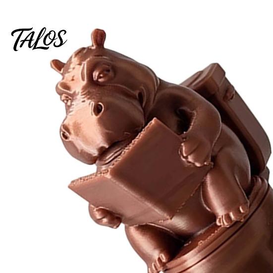 Whimsical Home Accents 3D Printed Hippopotamus Toilet Figurine, Funny Reading Bathroom Decor, Creative Hippo Decorative on Statue for Office Desk And