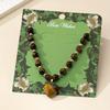 Luxurious Tiger Eye Stone Beaded Necklace for Women Men Heart Pendant High Quality Choker Elegant Style Jewelry Accessories Gift