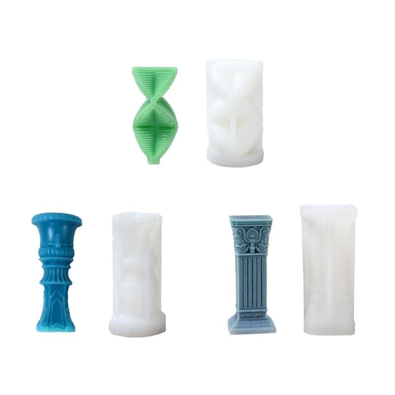 Roman Column Silicone Mold DIY Crafts Project Reusable Soap Candle Plaster Chocolate Baking Tool Supplies