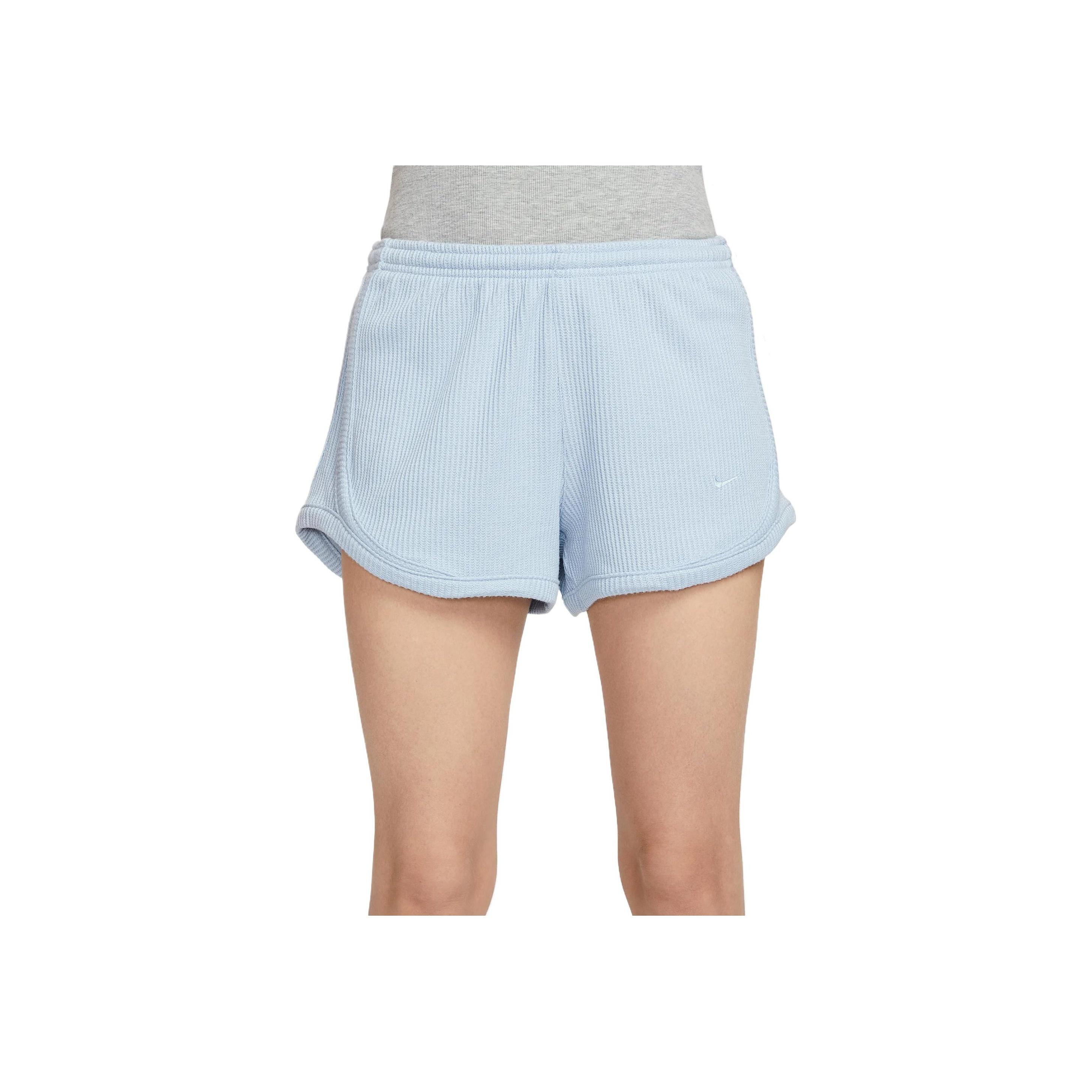 

Nike Sportswear Chill Waffle Comfortable Fashionable Fitted Solid Color Versatile Sports Shorts Women shorts Light-Blue HJ3843-440 XS