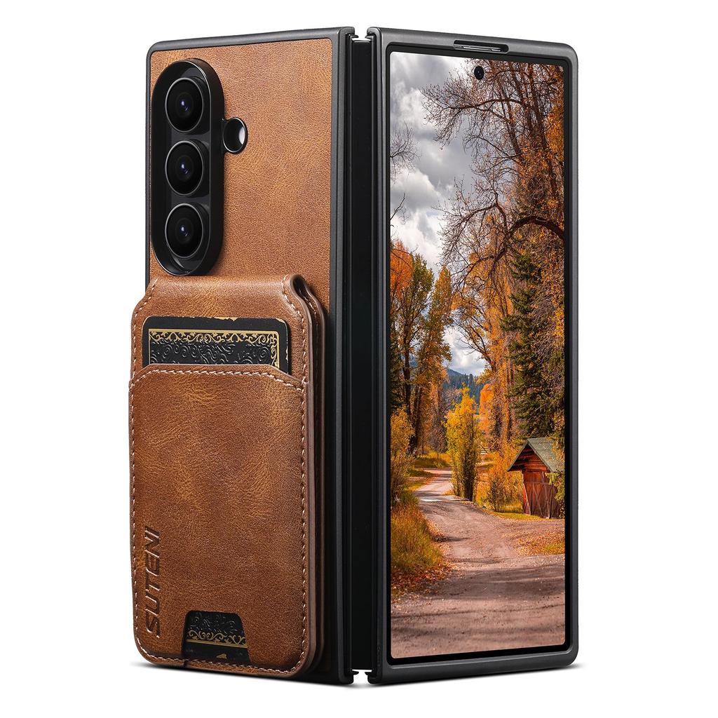 SUTENI Leather Card Slot Stand Case for Samsung Z Fold 7/6/5