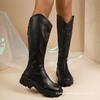 Women's Fashion Lace-up Belt Buckle Not Tired Feet Thick Sole Soft Elastic Comfortable Shock Absorption Waterproof Non-slip Casual Sports High Boots