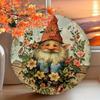 Vintage Garden Metal Sign Round 7.8 Inch Rustic Flower Gnome Decor For Bar Club Iron Wall Art