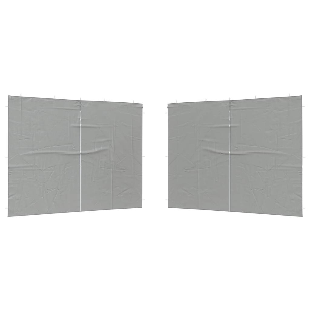 Party Tent Side Panel 2 pcs Light Grey 400 x 195 cm PE and Steel