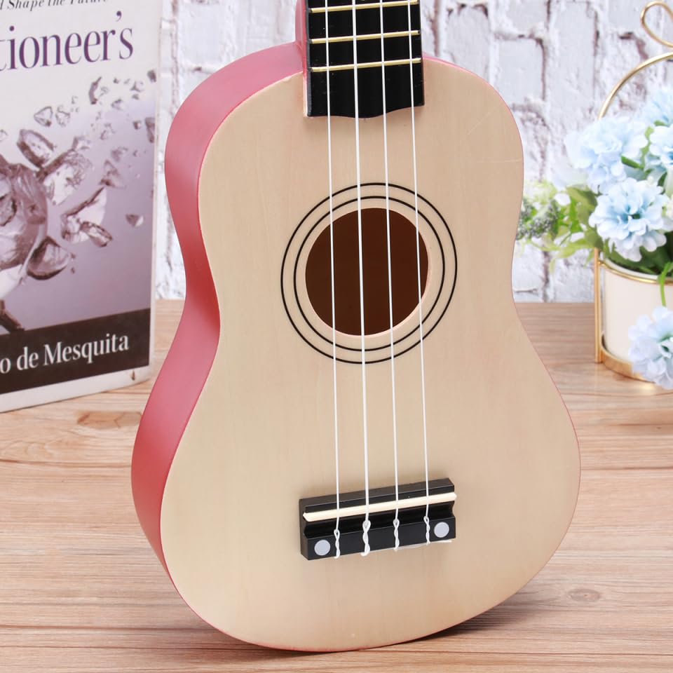 Artibetter 21 Inch Ukulele Guitar Ukulele Interesting Introductory Beginner Starter Musical Solid Wood Instrument Model (Burley Wood)