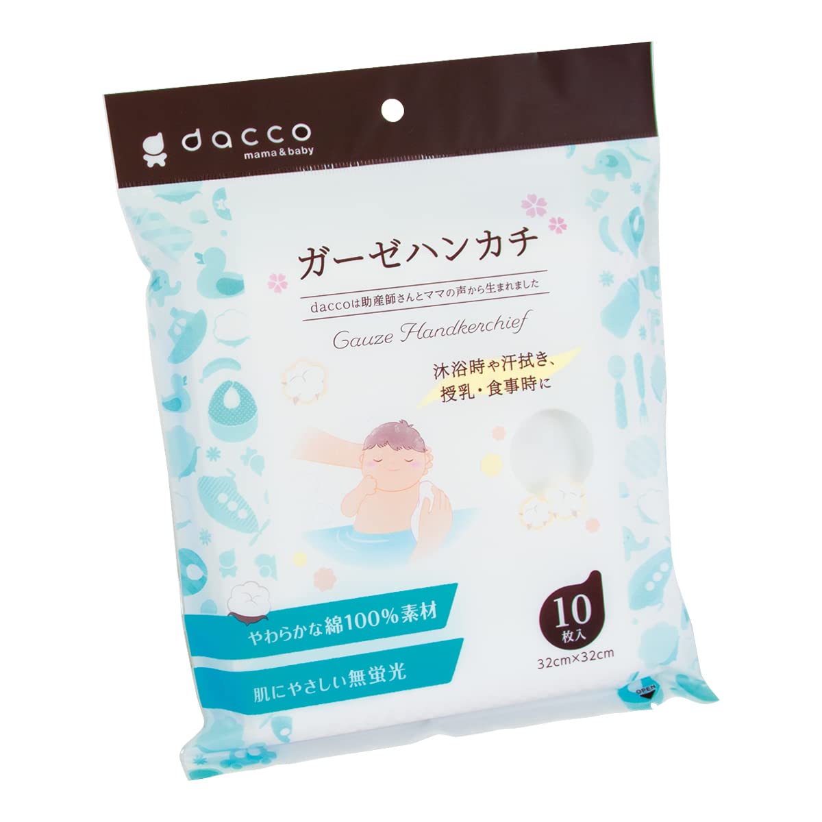 

dacco Марля 10 87008 Носовые платки, количество, Нефлуоресцентный, 100% хлопок, белый