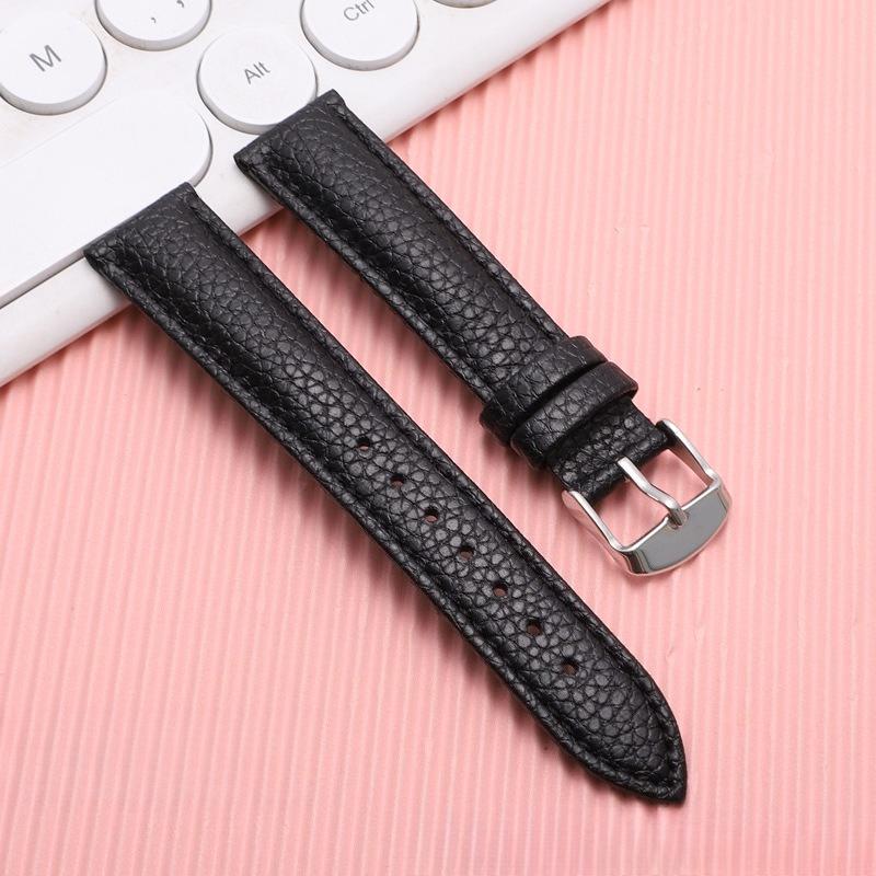 Soft Leather Strap Double-sided Lychee Pattern Business Color Watch Strap Accessories