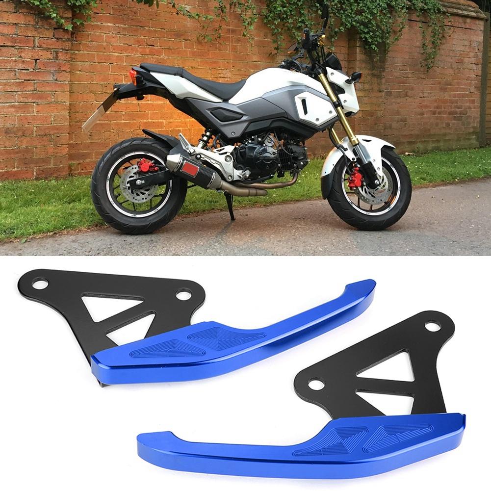 Universal Aluminum Motorcycle Pillion Passenger Grab Bar Rear Seat Rail Handle Kit Blue