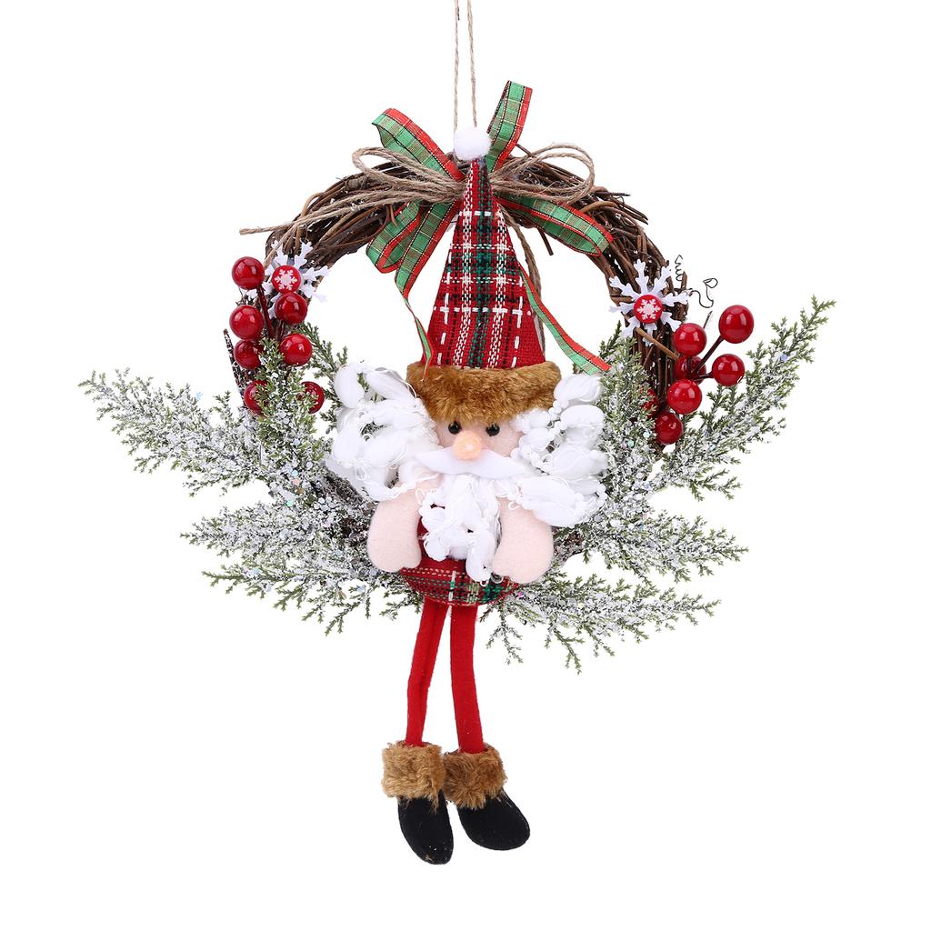 Christmas Wooden Hanging Garland Multifunctional Snowman Hanging Garland Artificial Festival Theme for Farmhouse Front Door Wall
