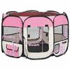 VidaXL Parc Pliable pour Chien avec Sac de Transport Rose 90x90x58 cm Enclos 171009