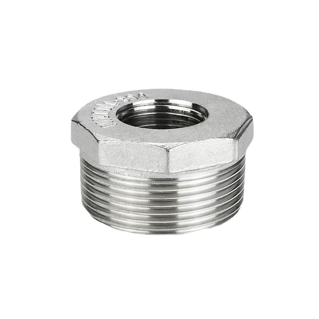304 Stainless Steel Threaded Reducer Bushing: Inner/Outer Thread Connector, Direct Diameter Change, Sizes 1/2", 3/4", 1".