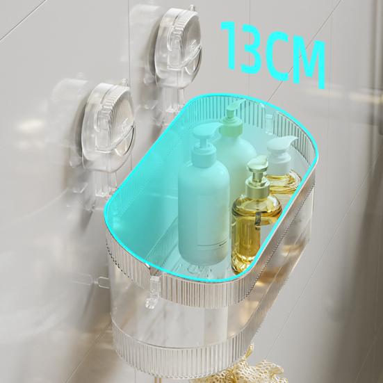 Badrumsförvaringshylla med sugkopp utan borrning Stor kapacitet Stark bärförmåga Organizer med sugkoppar och dräneringshål Avtagbar duschkorg