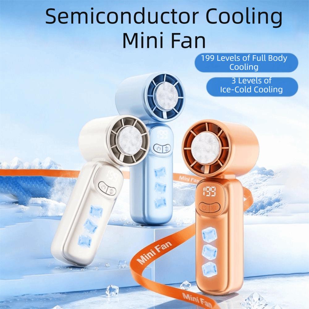 Intelligent Digital Display Portable Cooling Fan Mini Size 360° Turbine High-Speed Cooling Fan USB Charging Violent Force