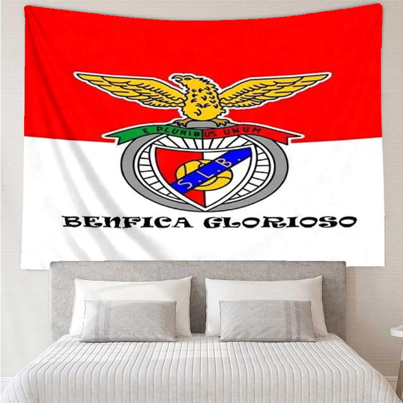 Benfica Print Tapestry, Backdrop, Easy Setup, Ideal for Bedroom, Office & Living Room, with Aesthetic Wall Hanging Decor.