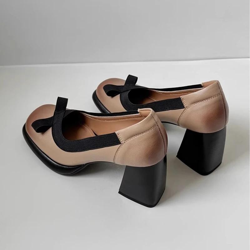 Bow Women High Heels Mary Jane Shoes Platform Sandals 2025 Designer Summer Chunky Lolita Shoes Dress Sexy Leather Pumps Mujer